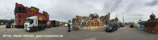 Aufbau Frühlingsfest München 2018 am 15.04.2018 (©Foto: Martin Schmitz)